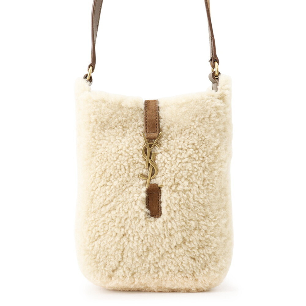 Yves Saint Laurent Saint Laurent Paris Shoulder Bag LE 5 A 7 Shearling Leathe...